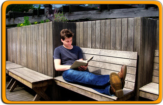 reading in the sun with good coffee